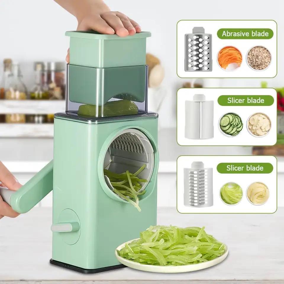 Hand-Crank Manual Food Chopper – Green