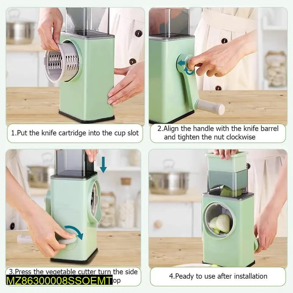 Hand-Crank Manual Food Chopper – Green