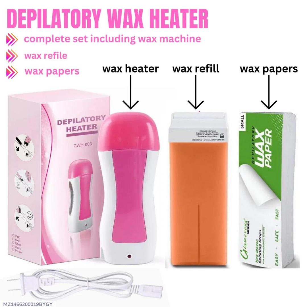 Wax Heater with Wax Refill & Strips, Pack of 3